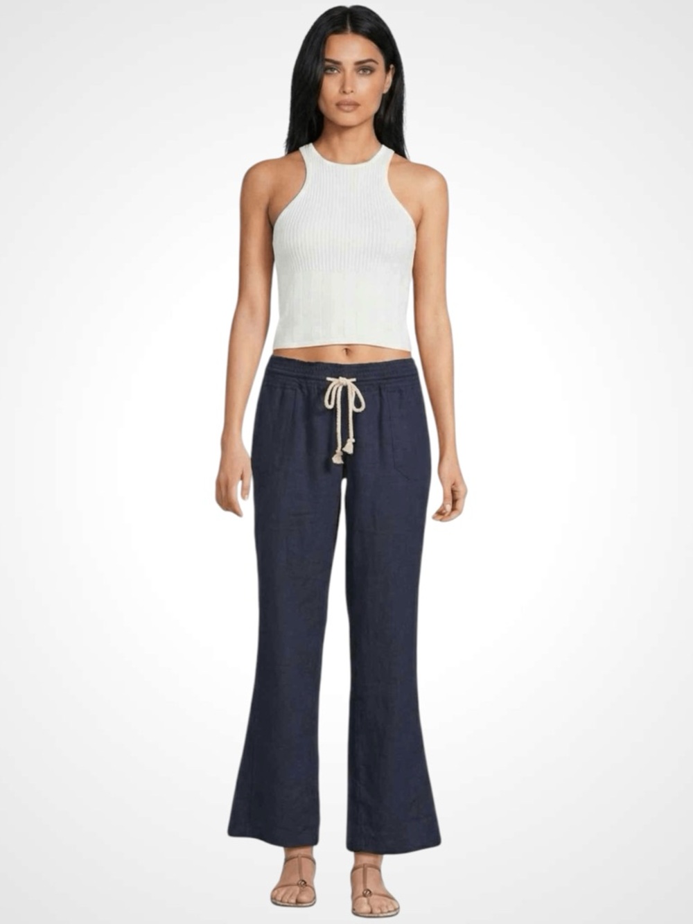 Roxy S Oceanside Linen Blend Wide Leg Pants